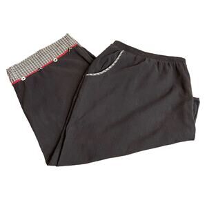 Vintage Pants size 28W Black Cotton Gingham Casual Summer